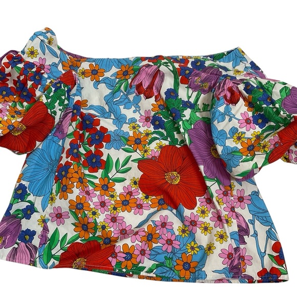 H&M Floral Off-Shoulder Women's Top Size 10 - Picture 1 of 8